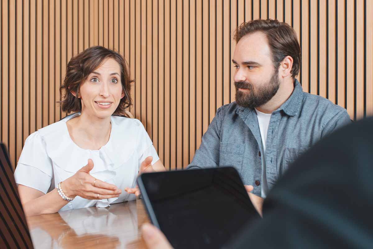 A special needs attorney in Rocklin and Roseville, Calfornia in a conference with a client